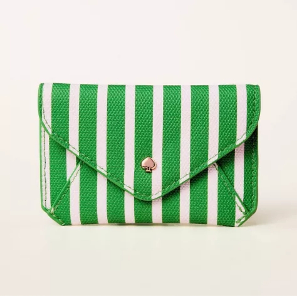 Kate Spade Stripe Envelope Card Case NWT